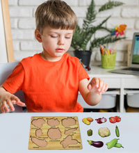 Lewo Wooden Vegetable Puzzle Learning Board