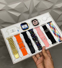 Smartwatch with Transparent Screen Guard Watch with Seven Classic Straps