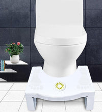 Portable and non-slip toilet squat stool, white color for hygiene.