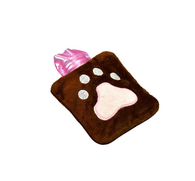 Paw Print Small Hot Water Bag with Cover for Pain Relief