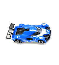 Street racer toy car, die-cast metal, side view