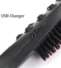 Vibrating electric comb massager for hair and scalp.