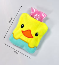 Cute yellow duck hot water bag for effective pain relief and comfort.