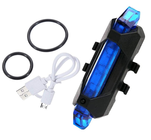 Rechargeable blue LED front light for bicycles, waterproof.