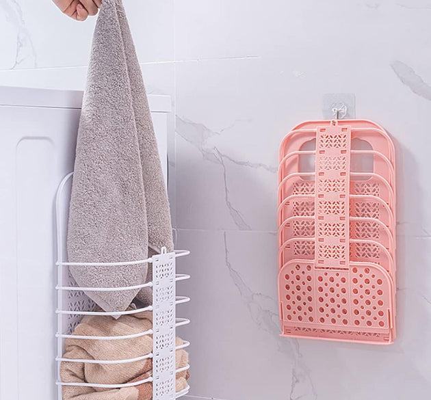 Wall hanging laundry basket for dirty clothes, ideal for bathroom