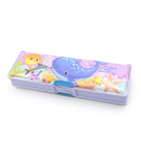 Plastic pencil box with vibrant cartoon print, ideal for school