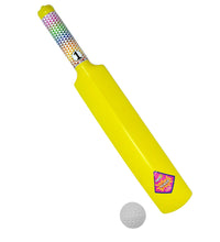 Plastic cricket set including bat and ball, suitable for kids