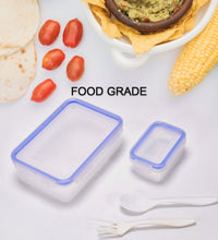 Lunch box with 4 side locks, small square container included