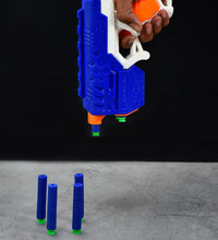 Foam suction bullet gun with ABS plastic build.