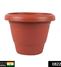 Durable plastic garden pot in brown color