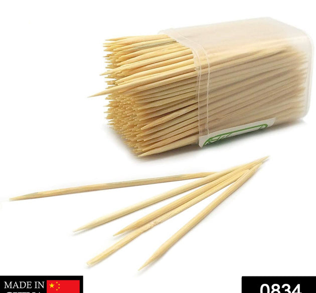 Wooden toothpicks with dispenser box for hygiene