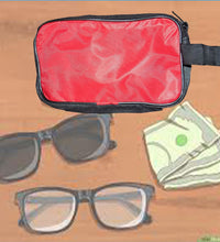 Red travel pouch for grooming