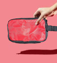 Portable red shaving kit bag