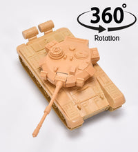 Toy tank with pull back mechanism, top view