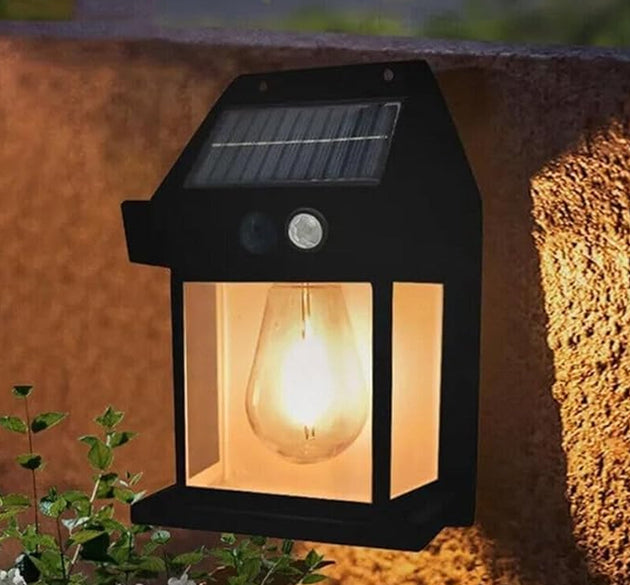 Solar Wall Lights / Lamp Outdoor, Wireless Dusk to Dawn Porch Lights Fixture, Solar Wall Lantern with 3 Modes & Motion Sensor, Waterproof Exterior Lighting with Clear Panel (1 Pc )