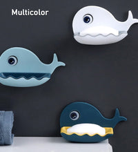 Double-layer adhesive soap holder in fish shape