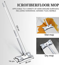 Wet and dry mop with microfiber pads