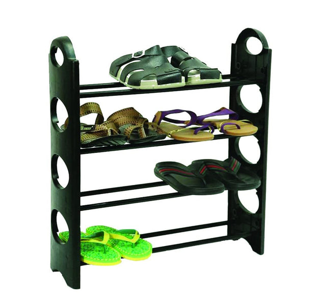 4-shelf shoe rack, sturdy and space-saving storage for footwear