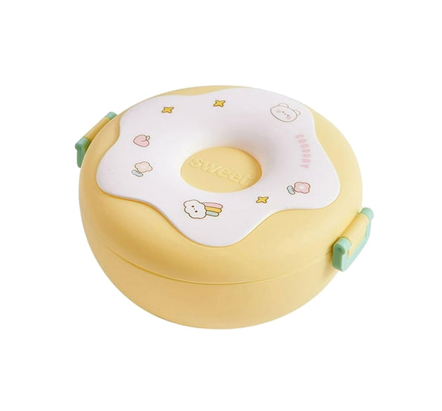 Insulated Donut-Shaped Lunch Box with 3 Compartments