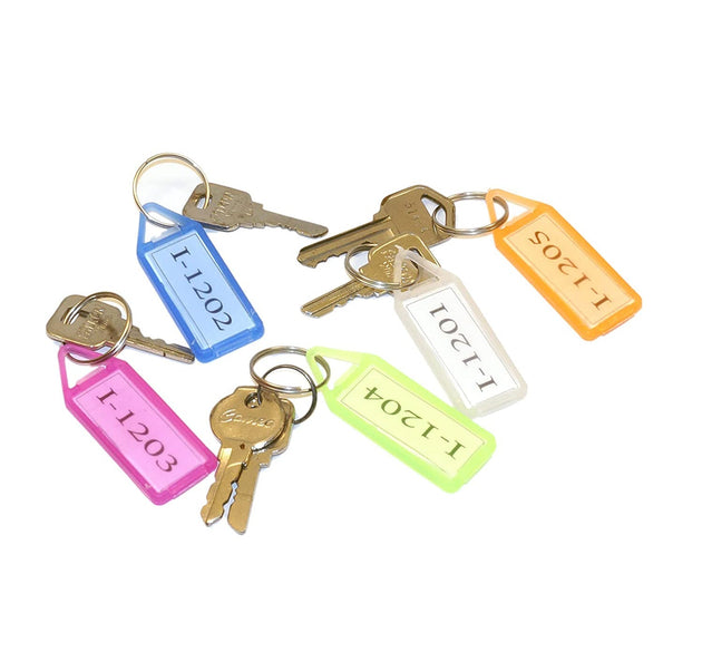 Assorted keychain tags for labeling and decoration, set of 50 pieces