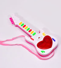 Mini guitar toy with lights for kids.