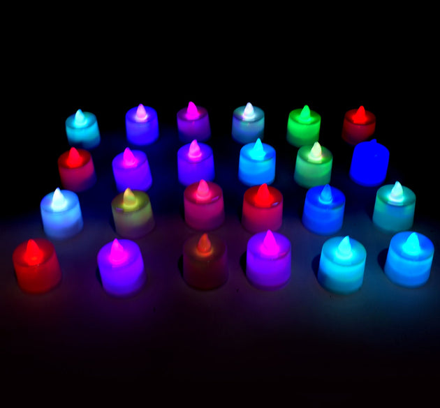 Multicolor LED tealights for festive home decor