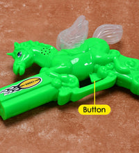 Colorful laser light effect gun, action shot