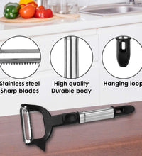 Top view of double blade peeler