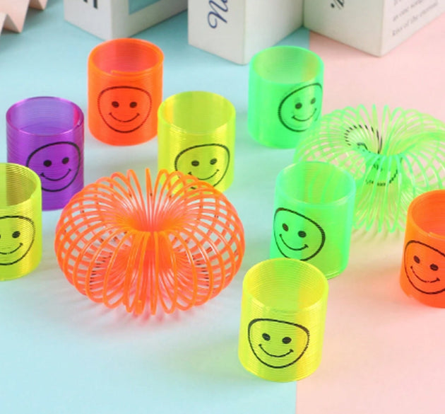 Multicolor Magic Smiley Spring, Spring Toys, Slinky, Slinky Spring Toy, Toy for Kids for Birthdays, Compact and Portable Easy to Carry (12 Pcs Set)