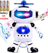 Robot toy with light effects and music.