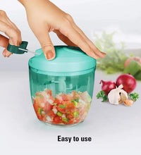 Compact 6 blade manual food chopper for easy use