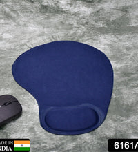 Mouse pad with wrist support, angled view