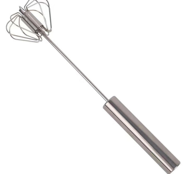 Big Stainless Steel Egg Whisk, Hand Push Rotary Whisk Blender