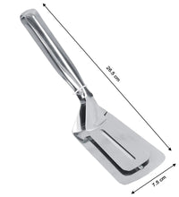 Stainless steel turner and tongs for cooking and serving