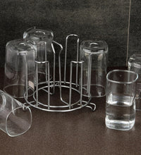 Stainless steel stand for storing glassware