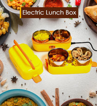 Portable electric lunch box with stainless steel containers