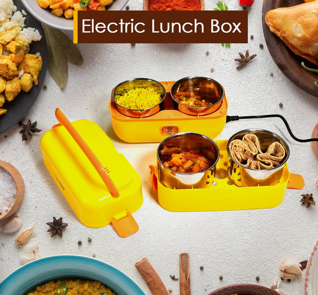 Portable electric lunch box with stainless steel containers