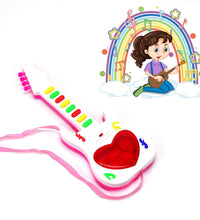 Colorful mini guitar toy with music for kids.