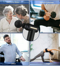 Percussion body massager with multiple speed settings for effective therapy.