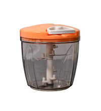 6 blade 2-in-1 manual food chopper, compact and powerful