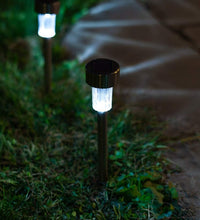 Functional LED solar spike light for brightening garden and walkway.