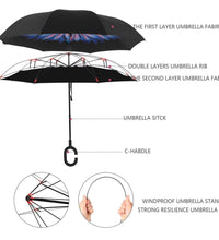 Windproof reverse umbrella with a sleek and modern finish.