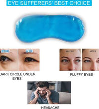 Gel-filled eye mask for sleep and relaxation.