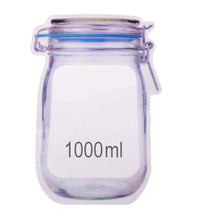 1000ml airtight plastic food storage jar with zipper.