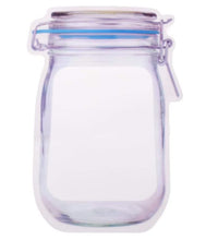 Airtight plastic food storage jar with zipper, 1000ml capacity.