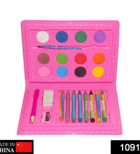 Art color kit with 24 pieces in a compact box.