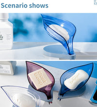 Modern leaf-shaped soap dish for bathrooms.