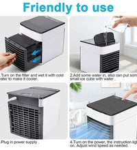 Personal air cooler with LED light