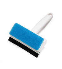 2-in-1 glass wiper with cleaning brush for easy use