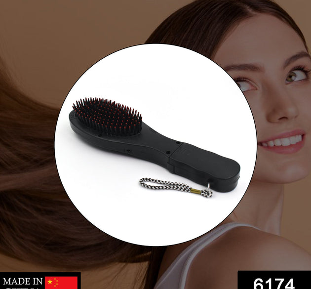 Electric vibrating massager comb for hair with brush.